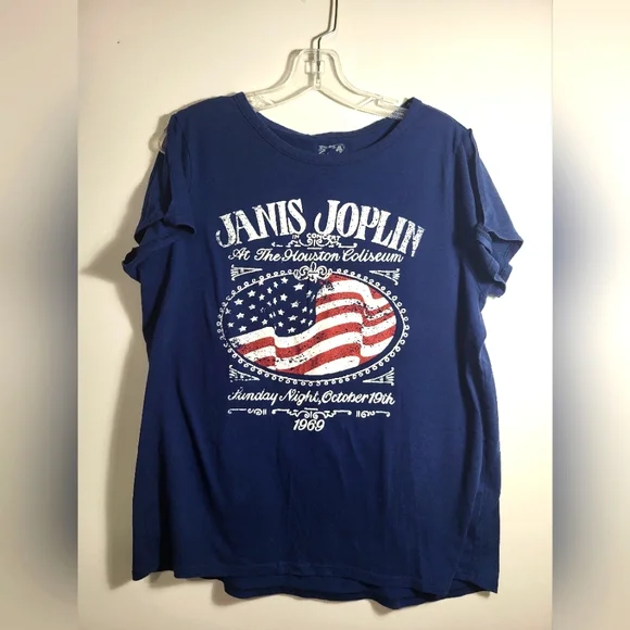 Janis Joplin graphic short sleeve tee women's XL #2625 - Picture 1 of 5
